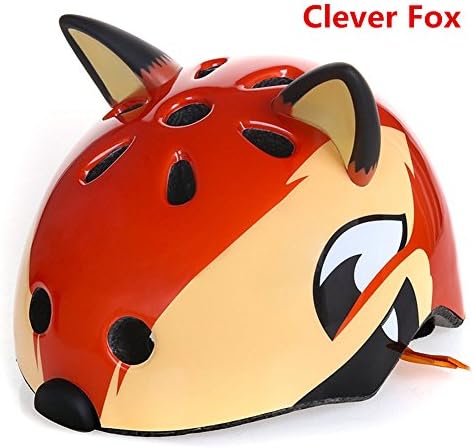Fatty Tiger Kids Boys/Girls 3D Cartoon Animal Multi-Sport Clever Red Fox Bike Helmet-S