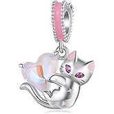 VOROCO Charm 925 Sterling Silver Bracelet Necklace Pendant Bead Charms Jewelry Gift for Women Mother Daughter Grandma Family Friends