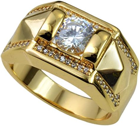 Ahappy-18k Gold filled MEN'S WEDDING ENGAGEMENT RING BAND R245 (13)