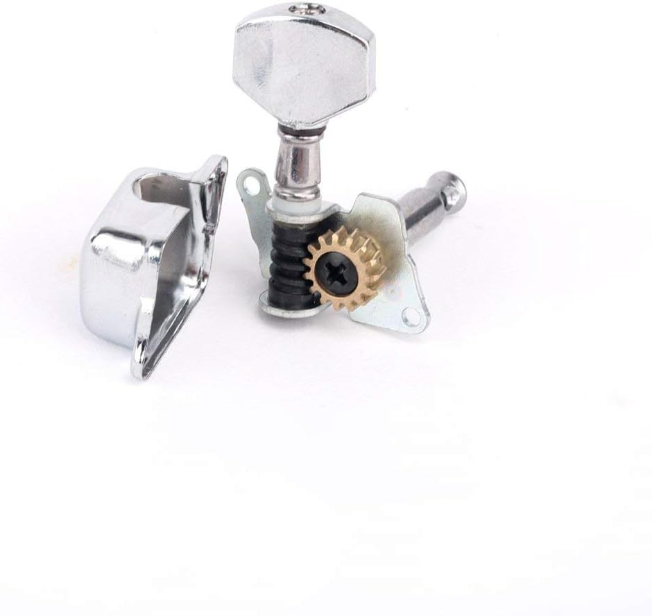 Musiclily 6 in Line Semi Sealed Guitar Tuners Tuning Pegs Keys Machine Heads Set for Strat Squier Style Electric Guitar Chrome - Image 4
