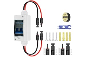 CNJIAPEI Solar Panel Disconnect Switch 30 Amp 1000V Breaker Box, PV DC Miniature Circuit Breaker Disconnect Box Outdoor with IP65 Waterproof Box