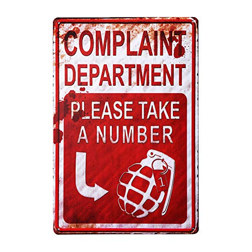 dingleiever-Complaint department pls take a number wholesale novetly matel parking sign