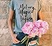 Making Magic Happen Shirt Women Short Sleeve Cute Funny Vacation Tee T-Shirt L Gray