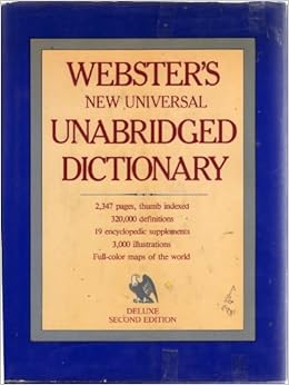 Webster S New Universal Unabridged Dictionary Deluxe 2nd Second Edition Mckechnie Jean Amazon Com Books