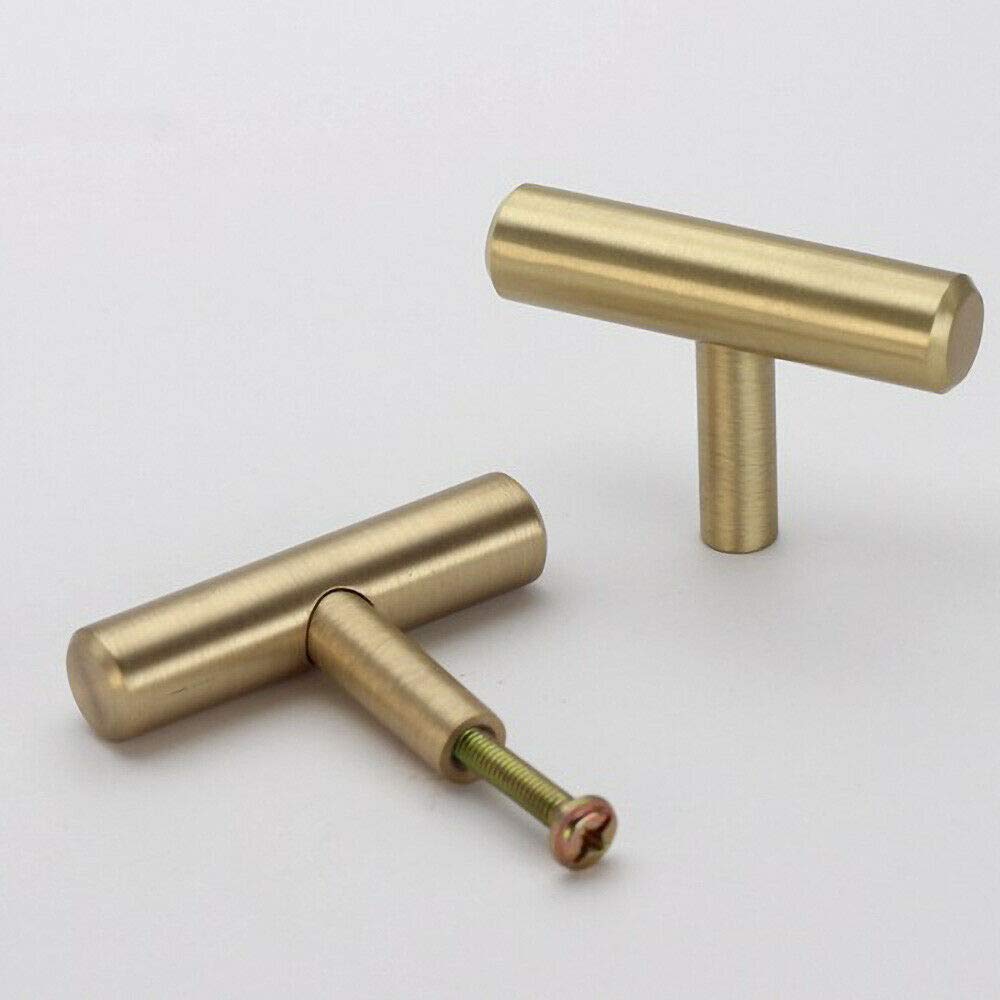 Vogueing Tool T Bar Handles, 2pcs Brass & Copper Nordic, Contemporary & Modern Style T Bar Handles for Cabinet Door Furniture