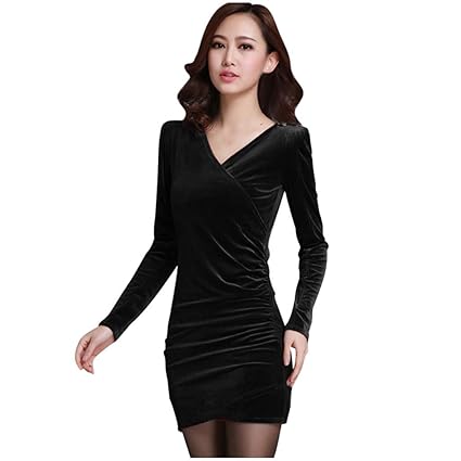 ladies black wrap dress
