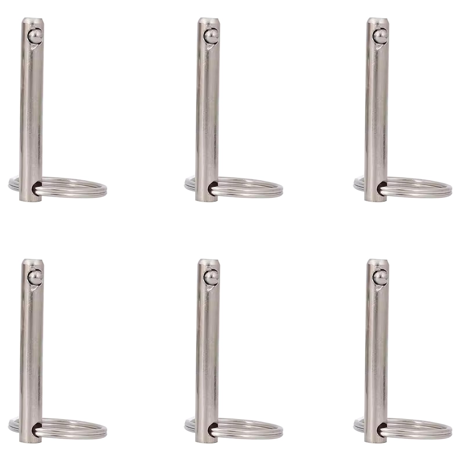 M10*60MM Quick Release Pins in 6Packs,Boat Bimini Top Marine Hardware,Carbon Steel Safety Pin Locking Pins for Boat, Mechanics