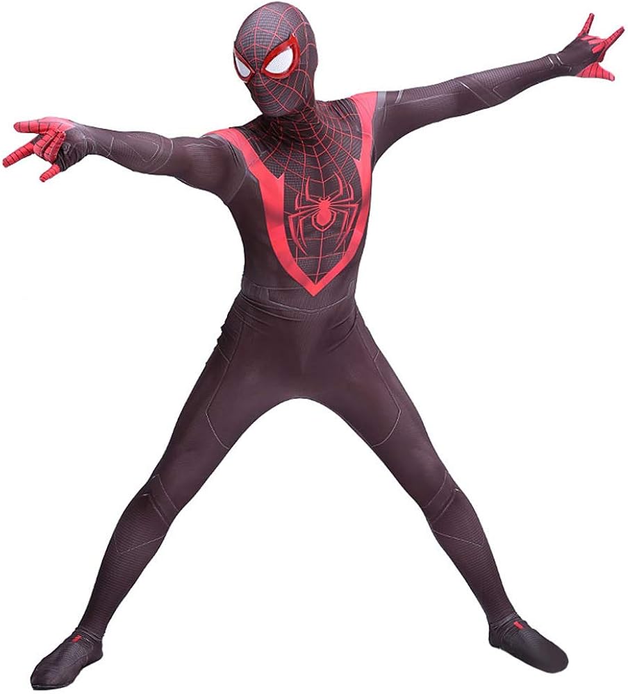 Adult Kids Spiderman Miles Morales Superhero Cosplay