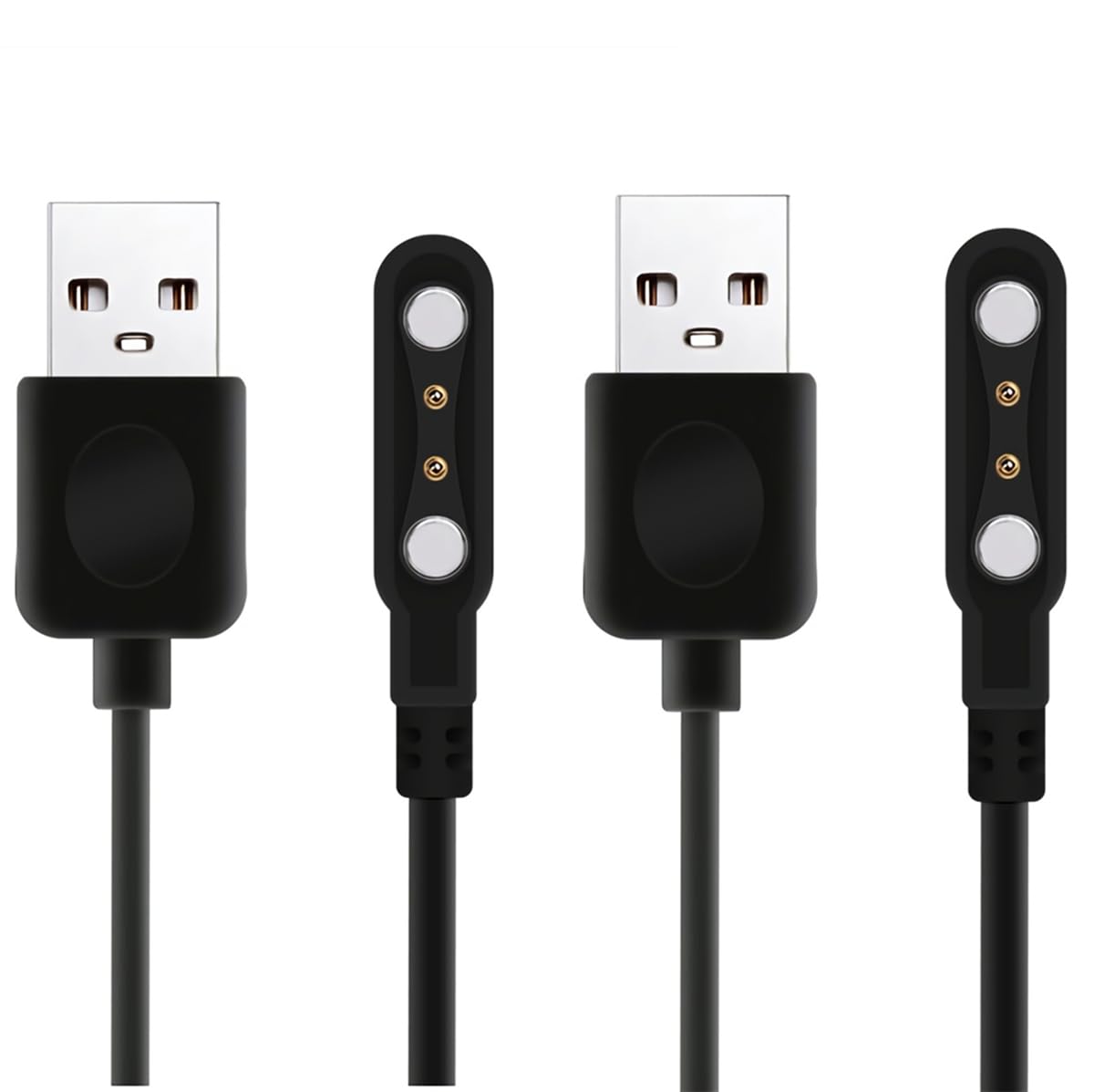 Aliwisdom [2 Pack] Universal Smart Watch Charger Magnetic 4mm, Smartwatch Accessories Universal 2 Pin Magnetic Replacement Charger Compatible Cable Contact pin spacing 3.8mm - 4.2mm