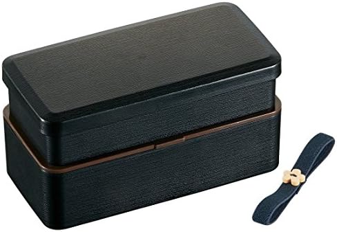 Bento box, Plastic (Black, 2Tier, 6.4in x 3.3in x 3.2in)