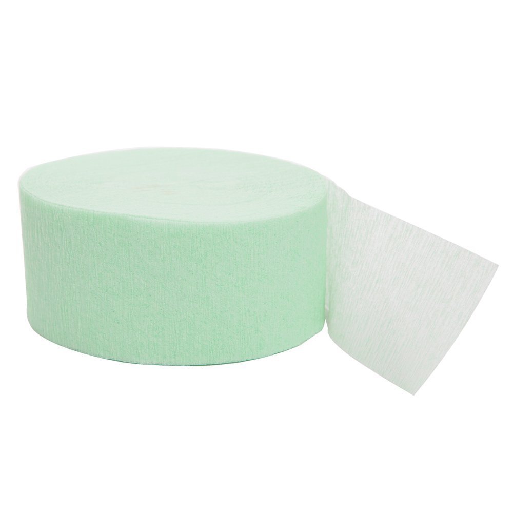Photo 1 of Mint Crepe Crepe Paper Roll Streamer - 81 ft (Pack Of 1) - Perfect For Parties, Decorations & Events