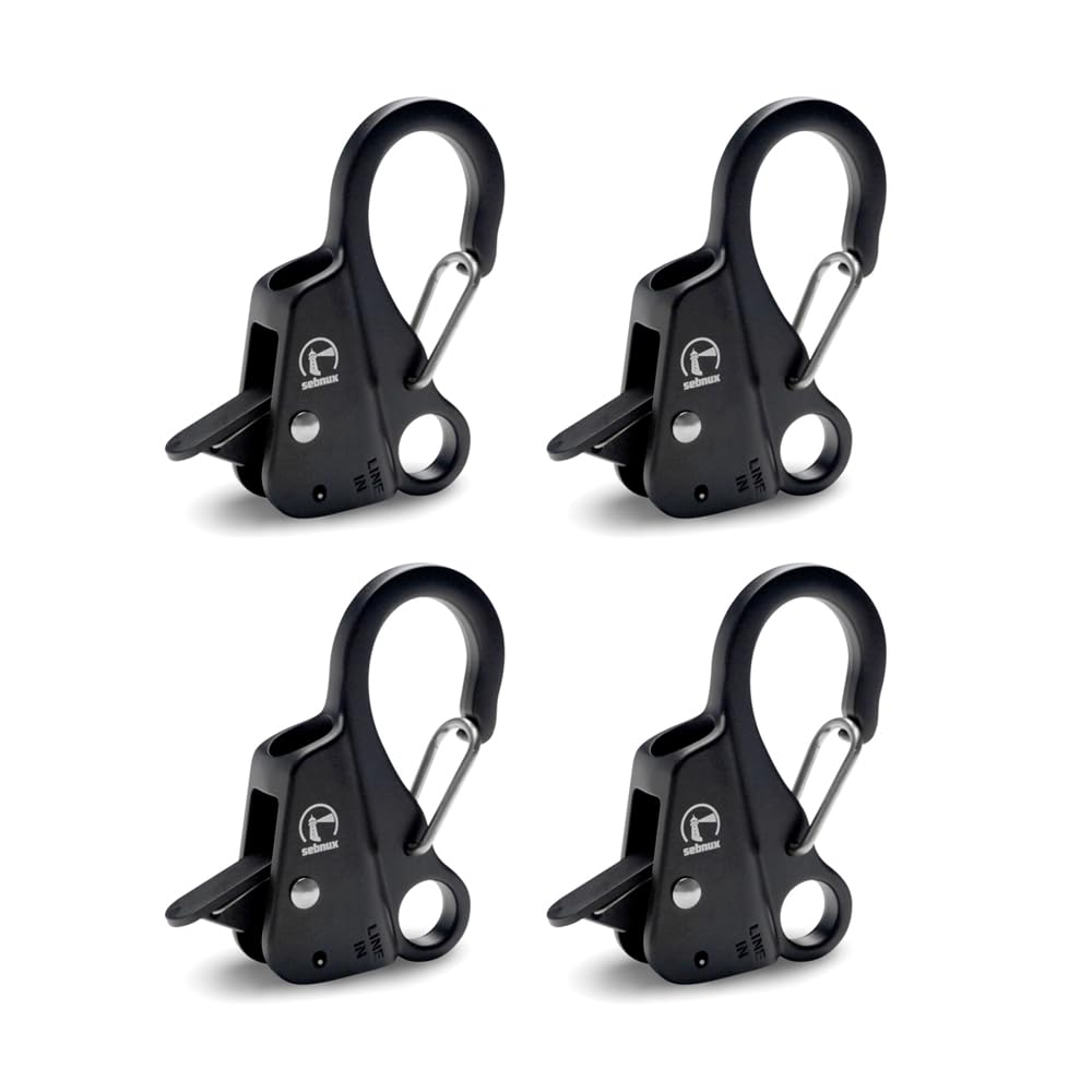 Sebnux Staines Steel Adjustable Boat Fender Clips Quick Release Hooks for Boat Bumpers Ideal for Small Boat and Pontoon (4)