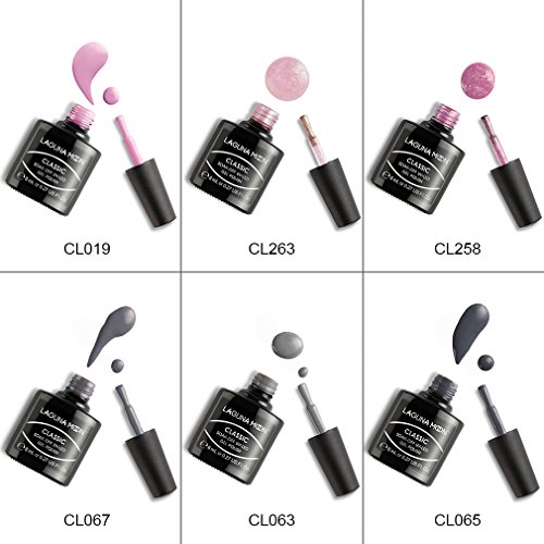 Lagunamoon Gel Nail Polish, Soak Off UV LED Nail Manicure Color Gel Polish Varnish Set 6PCS 8ML - The Bridesmaids - Thumbnail 2