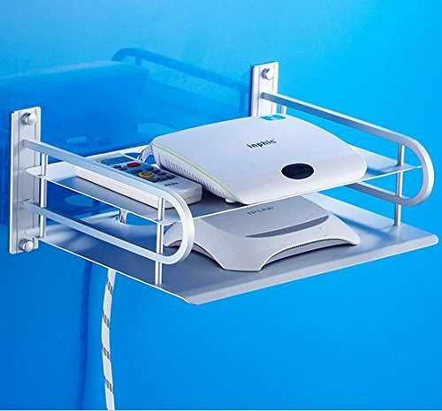 Aimyoo Alumimum Alloy Wall Mount Shelf Bracket / Holder / Stand for TV Box, Apple TV, Roku 3/ 2, WiFi Router, Set Top Box, Mini PC, TV accessories (Double-layer) - Thumbnail 5