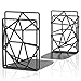 Kaptron Bookend Supports, Heavy Duty Non Skid Decorative Book Ends for Shelves, Geomatric Design for Home Office Rooms Students Children (1Pair)