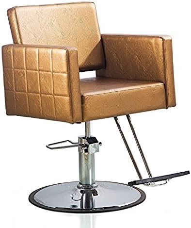 FlagBeauty Gold Hydraulic Barber Styling Chair Hair Beauty Salon Equipment Round Base