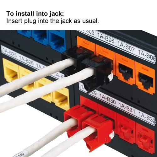 Recessed RJ45 Plug Lockin Devices and One Installation/Removal Tool