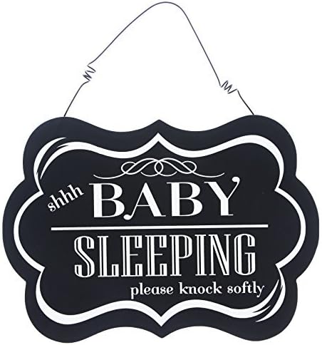 Adams & Co 9" X 6" Hanging Wood Decorative Sign "Shhh Baby Sleeping"