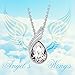 QIANSE Angel's Wings Pendant Necklace Clear Swarovski Crystals Bridal Necklace Jewelry for Women Christmas Gifts Birthday gifts for women Girls Gifts for Girlfriend Wife Daughter