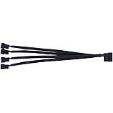 1 To 2 Way Y-Splitter Sleeved 4-Pin Molex Male To 2x 3-Pin/4-Pin PWM Male Connector Fan Extension Adapter Cable