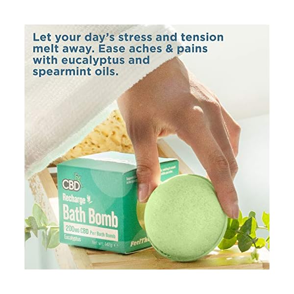 CBDfx 200mg CBD High Strength Recharge Bath Bomb Eucalyptus Single