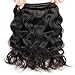 Luduna Brazilian Hair Body Wave 3 Bundles 8a Unprocessed Brazilian Virgin Human Hair Extensions Can Be Dyed And Bleached (12 14 16, Natural Color)