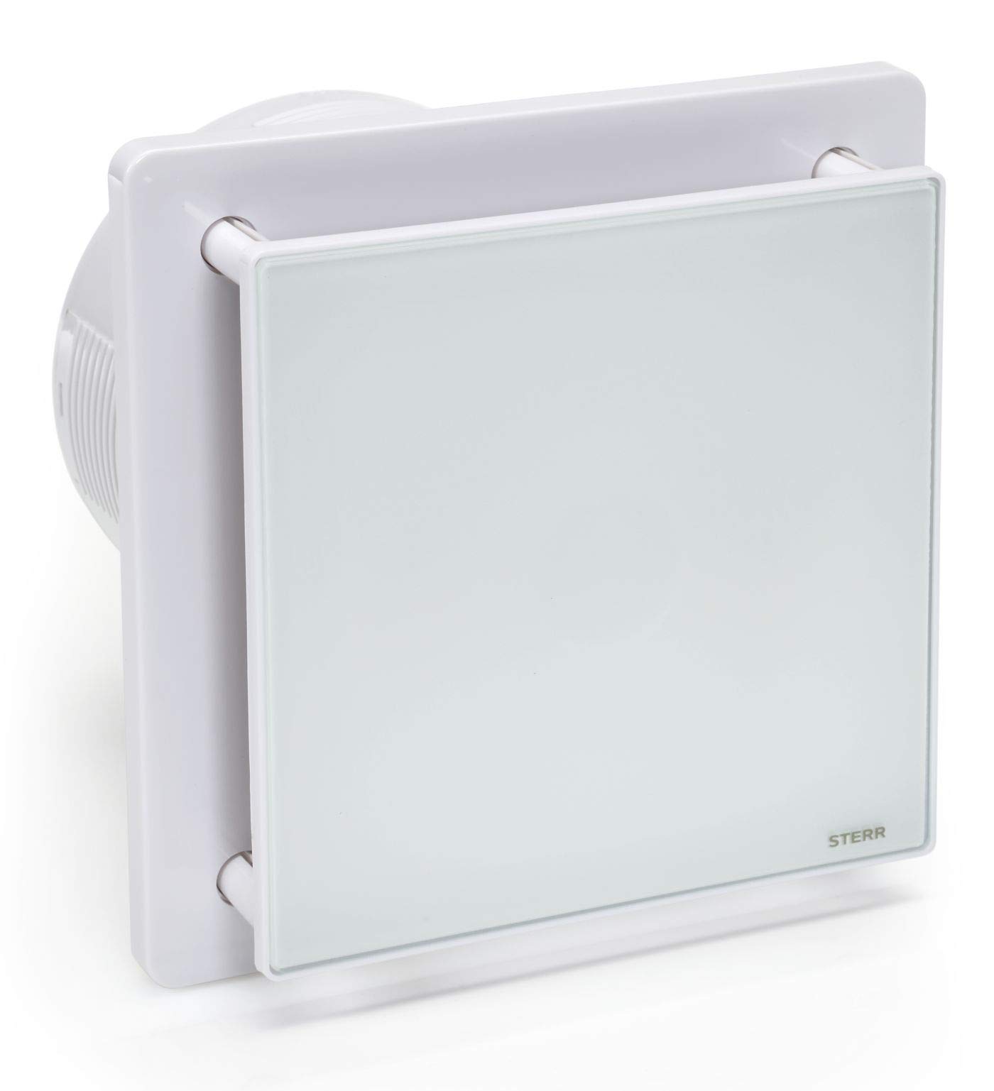 STERR White Bathroom Fan 6 inches / 150 mm with TIMER - Extractor Fan - Glass Front - Modern Look - BFS150T - 25 W