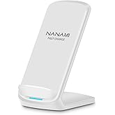 NANAMI Upgraded Fast Wireless Charger, Qi-Certified Wireless Charging Stand for iPhone 16/16 Plus/16 Pro/16 Pro Max/15/14/13/12/12 Pro & Qi Charger for Samsung Galaxy S24/S24 Ultra/S23/S22/S21/S20