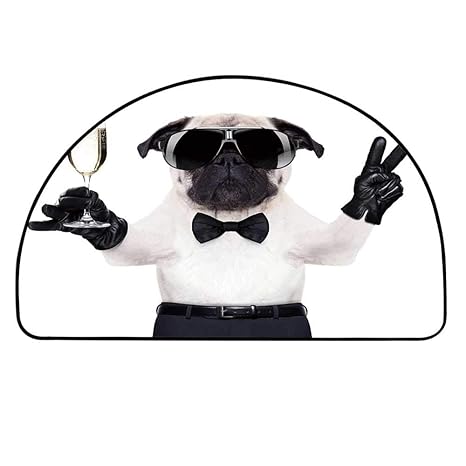 Amazon Com Yoliyana Pug Doormat Pug With Champagne Glass