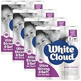 White Cloud Strong & Soft 2 Ply Toilet Paper, 48 Mega Rolls (Pack of 4 with 12 Rolls Each), 308 Sheets Per Roll