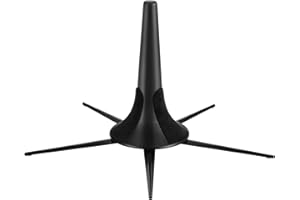 Flexzion Trumpet Stand Holder Portable - 5 Metal Leg Foldable Compact Tripod Display Stand with Anti-Scratch Felt Pads, Stable Support Musical Accessories for 4.5" Standard Bell Size, Brass Band