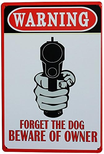 WARNING FORGET THE DOG BEWARE OF OWNER Metal Motto Sign Retro Tin decor Plate for bar house home wall painting
