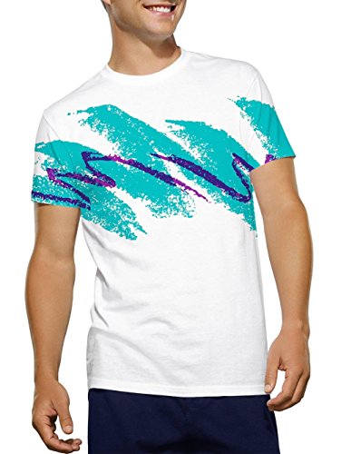 RAISEVERN Unisex 80s Jazz Solo Cup Print Short Sleeve Crew Neck T-Shirts Tees,Graffiti,US Medium / Asian X-Large