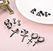 LOLIAS 6 Pairs Black Stud Earrings Hoop Earrings Set for Men Women Stainless Steel Huggie Earrings Piercing