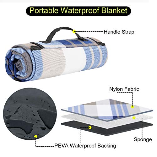 Sunflora Wicker Picnic Basket for 4 Persons Set with Large Insulated Compartment Premium Stainless Steel Cutlery and Portable Picnic Blanket for Family Camping, Gift