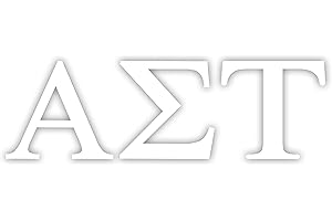 Pro-Graphx Alpha Sigma Tau Greek Sorority Sticker Decal, 2.5 Inches Tall, White