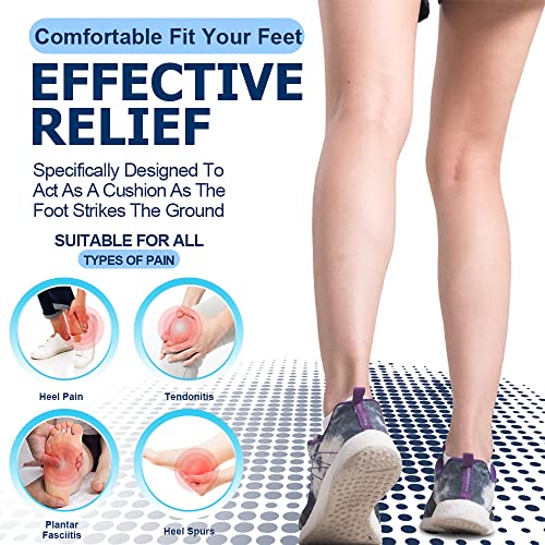 Svowin Plantar Fasciitis Insoles, Fast Relief Orthotic Heel Inserts for Heel Pain and Heel Spurs, Heel Cups for Women Men (Large)