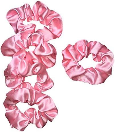 Satin Life Lightweight Satin Scrunchies (5 Pack) (Light Pink)