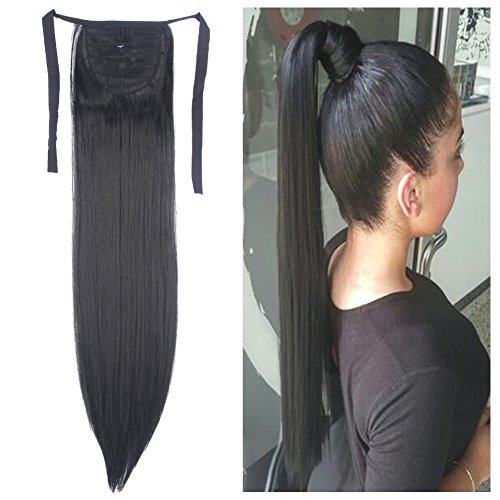 Hair Extensions Ponytail One Piece Tie Up Ponytail Clip in Hair Extensions Hairpiece Binding Pony Tail Extension for Girl Lady Woman