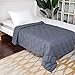 DREAMFLYLIFE Weighted Blanket,Cool Heavy Blanket for Child,Adult | 300TC 100% Cotton with Class Beads (Dark Grey,WB-48x72-15lb)