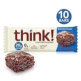thinkThin High Protein Bars, Brownie Crunch, 2.1 Ounce (pack of 10)