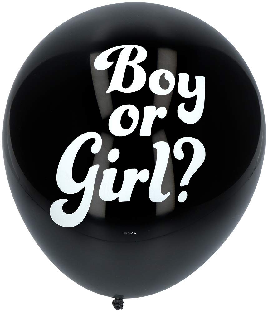 Folat 08588 Gender Reveal Balloon Boy with Blue Confetti-41cm-3 Pieces, 41 cm