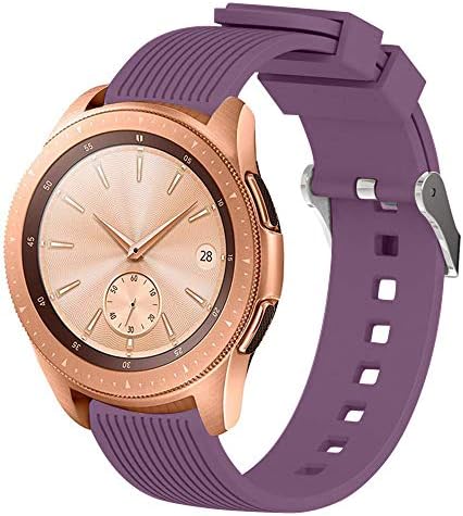 UCAI Compatible for Samsung Galaxy Watch 42mm Bands for Women,20mm Soft Silicone Replacement Bands for Samsung Galaxy Watch 42mm with Silver Watch Buckle No Tracker