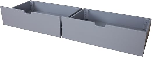 Amazon Com Max Lily Solid Wood Under Bed Storage Drawers Grey