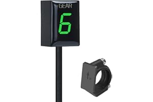 ASPELEV Motorcycle Gear Indicator Compatible with Honda with Holder Bracket,Waterproof LED Digital Display Speedometer Shift Lever Sensors Plug & Play (Green)