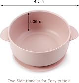 PandaEar 3 Pack Silicone Baby Bowls with Suction Lids Pink Rose Linen view 4