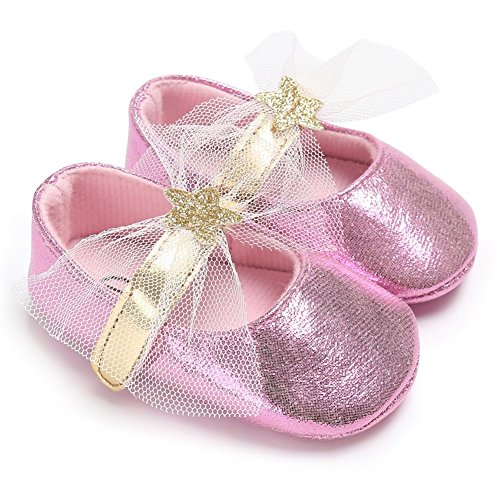 Fire Frog Baby Girls Mary Jane Shoes Stars Bow Wedding Princess Dress Costume Infant Toddlers Prewalker