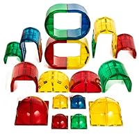 Magnetic Stick N Stack Shape Mags 30 Piece Round Set 6X6 Domes 3X3 Domes Arches Tunnels & Rounded Windows with Super Strong Magnets Clear Color Compatible with All Brands