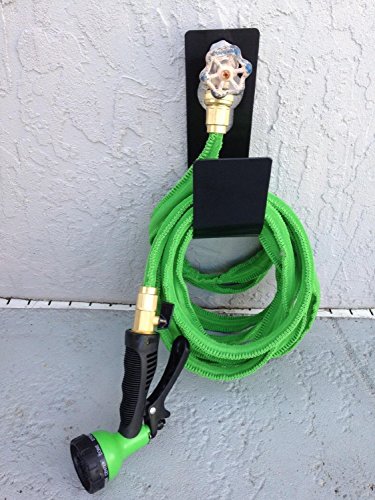 CUZMAK Best Sturdy Garden Spigot Hose Hook Holder, Durable Metal Wall Mount Expandable Watering Hose Hanger Hook, Pipe Holder Tidy Hook Reel Tap for 100ft heavy Garden Irrigation Hose - Black - Thumbnail 7