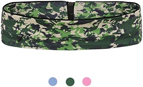 Running Belt ARAER Running Waist Pack Stretchy Fashion Soft Waist Fanny Pack for Sports Running Walking Hiking Built-in Phone Case(Green-S)